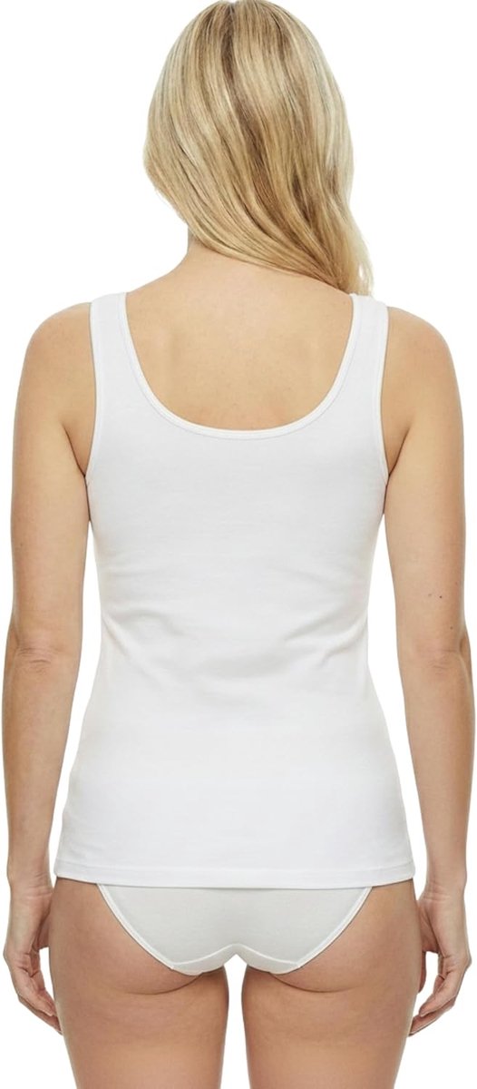 Dames top 3-pack fijn geribbeld, wit | hoogwaardige afwerking | huidvriendelijk onderhemd | basic tanktop