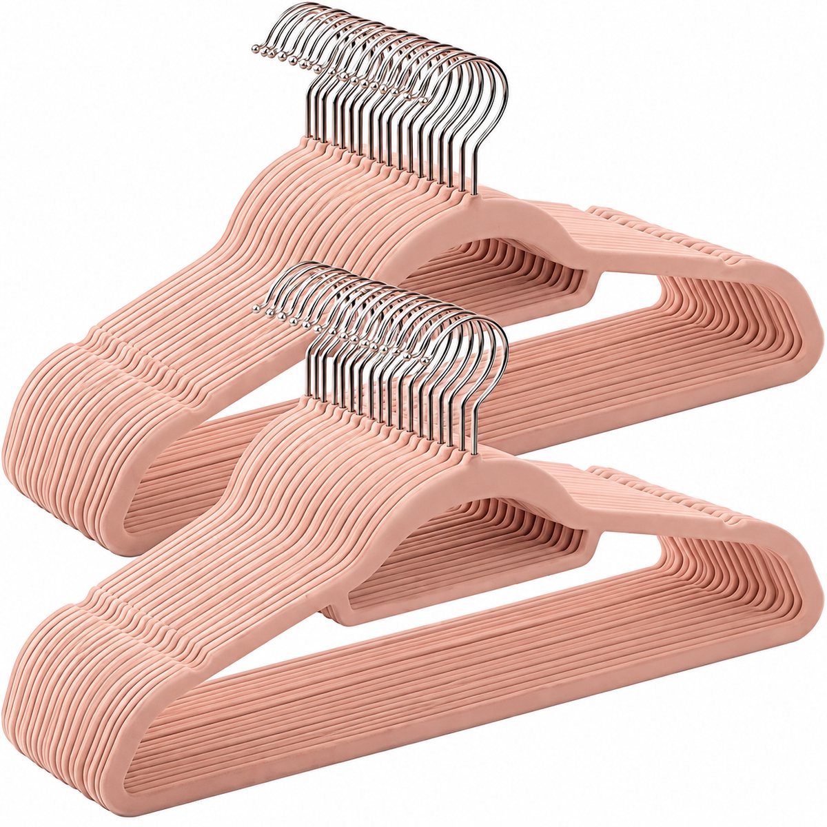 Vurnomi Kleerhangers - Fluweel - Antislip - Draaibare haak - 50 stuks - Roze