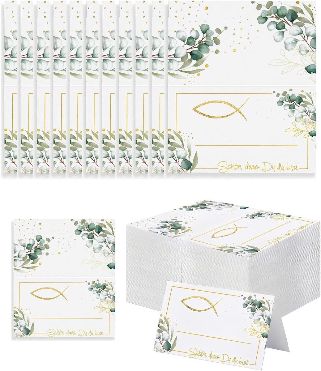 50 stuks, elegante tafelkaarten voor het beschrijven van namen, ideale decoratie voor stoelen bij bruiloften, communies, doopfeesten en feesten