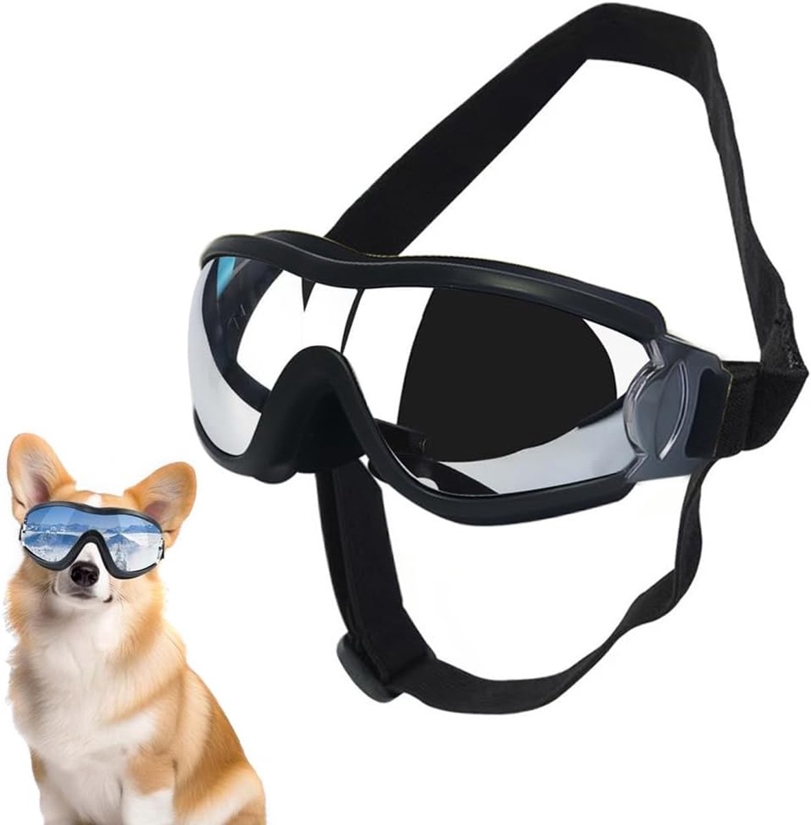 Honden Zonnebril Honden Veiligheidsbril Sportieve Wraparound Bril Beschermbril Voor Hond Winddicht Stofwerend Outdoor Reis Motorrit Wandelen Zwemmen
