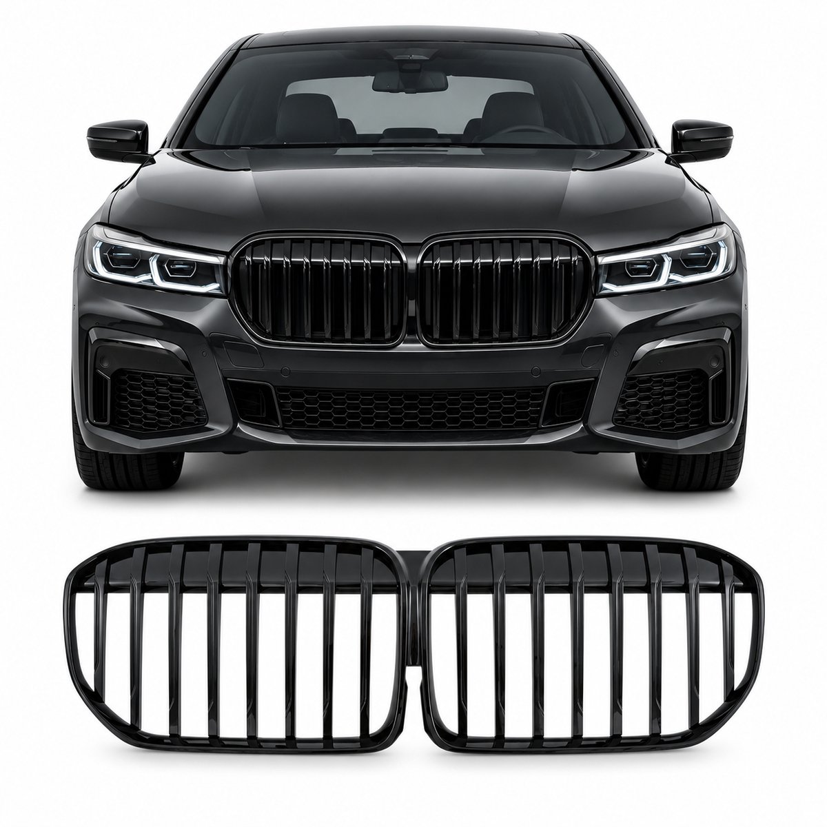 Nierengrill Geschikt voor BMW 7 Serie G11 G12 LCI 2019-2022 – Hoogglans Zwart