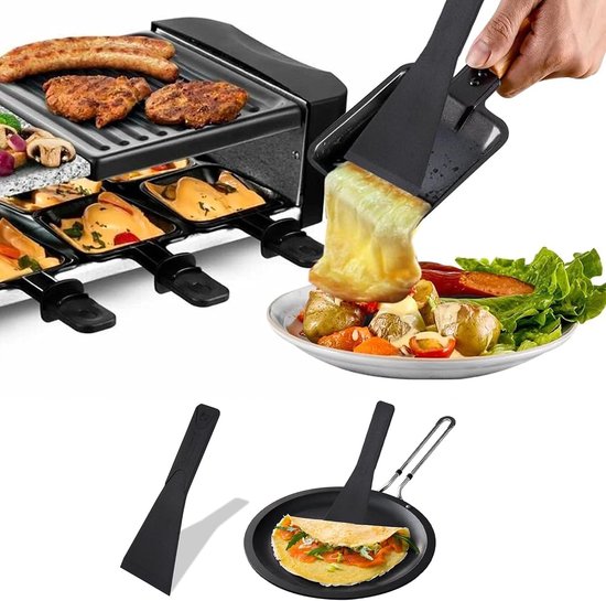 8 stuks raclette-spatel, raclette-spatel, racletteschraper, pannenspatel, crème, pizzaspatel, keuken, accessoires voor kaas, melter grill — afbeelding 3