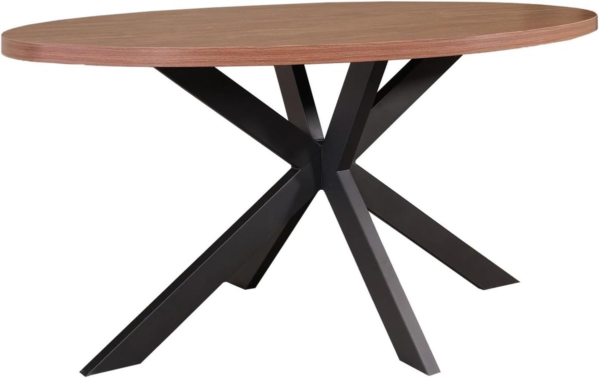 Eettafel ovaal melamine 160cm Tommy bruin ovale tafel