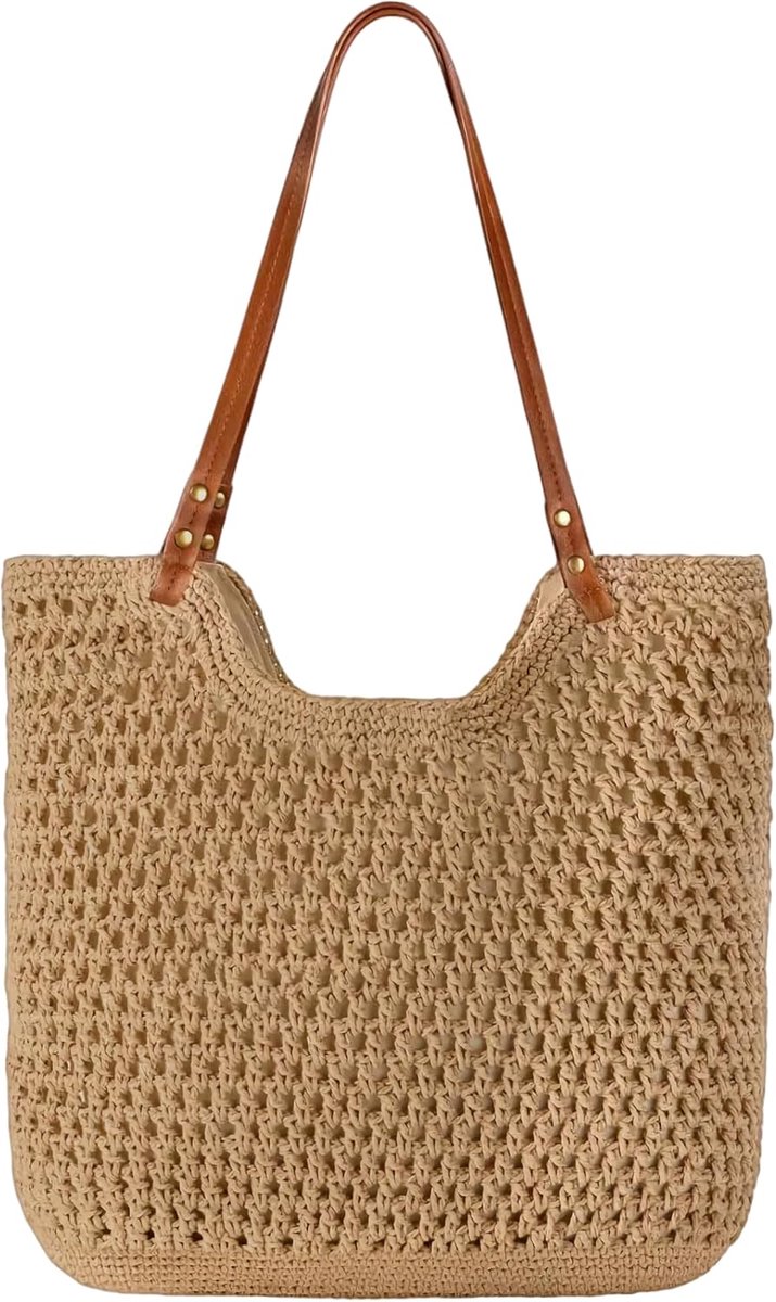 Strandtas voor dames, grote handtas voor dames, lichte schoudertas voor dames, boho shoppertas dames, zomertas, gevlochten, boodschappentas voor dames, strandtas