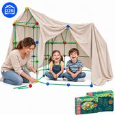 PixiePlay® Fort Bouwpakket XXL - 226 Onderdelen - incl. E-book - Speelgoed - Educatief - Bouw - Montessori - Sensorisch - Speeltent - Hut Bouwen - Speelgoed 3 Jaar - 4 Jaar - 5 Jaar - Kinderspeelgoed