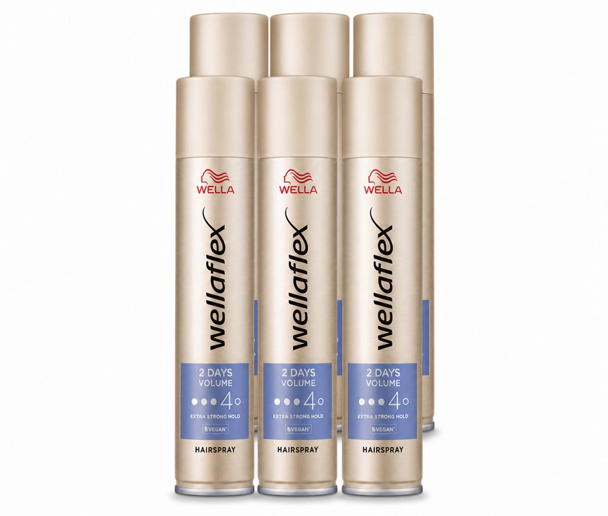 6 x Wella – Flex 2 Days Volume – Haarspray Extra Strong – 400 ml - Voordeelverpakking - 6 stuks