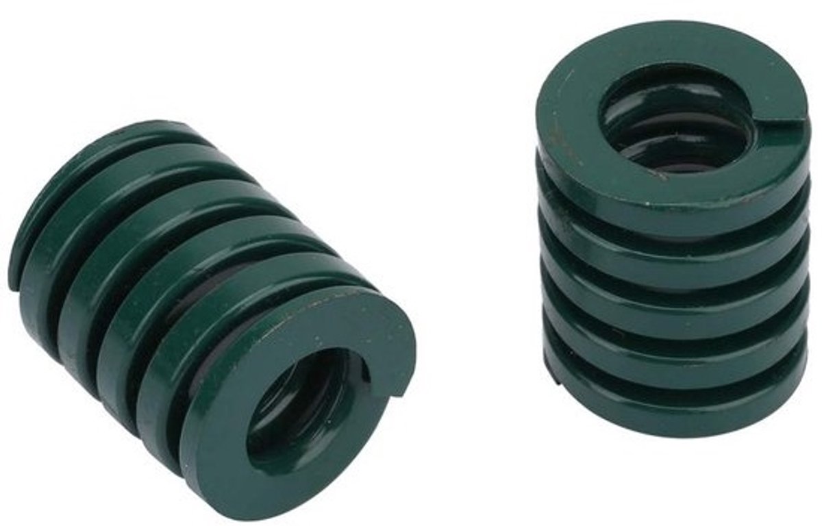Dailygoods - Stempelveer Zwaar Belast - 2 Stuks - 25mm Buitendiameter - 12.5mm Binnendiameter - 65MN Staal - TH25x60mm - Duurzaam - Matrijsveer