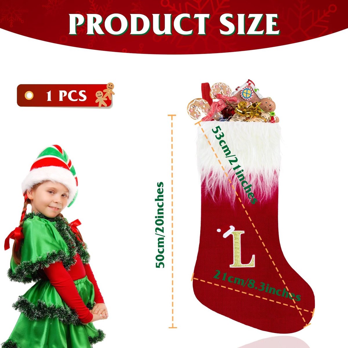 Kousen, 22 inch rood monogram gebreide kerstmis gepersonaliseerde geborduurde kousen, gebreide fluwelen kerstkousen, rode open haard hangende sokken voor kerstcadeau, kerstdecor (T)