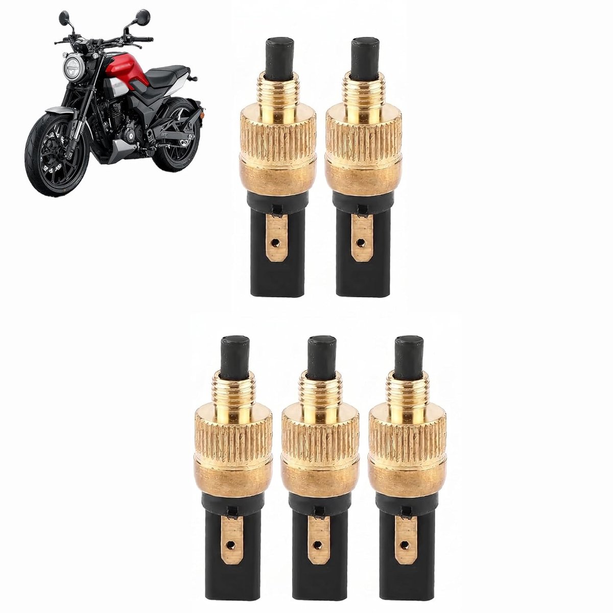 Koppelingsschakelaar, koppelingsschakelaar voor motorfiets, koper, achterlicht, voor quad, dirt bike en elektrische fiets, koperen contacten, betrouwbare vervanging voor remlicht en