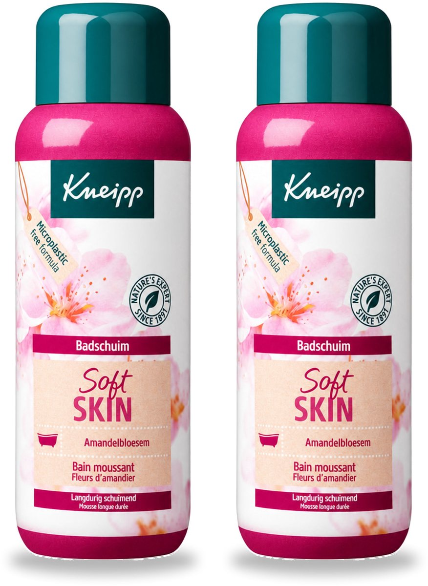 2 x Kneipp - Badschuim - Amandelbloesem - Voor droge en gevoelige huid - 400 ml - Voordeelverpakking - 2 stuks