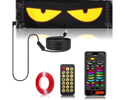 Cherrys Finds - Reclame LED-Bord - LED Display Bord met Scrollende Tekst - Bluetooth App Bediening - USB Aangedreven - LED-Ogen Voor Vrachtwagen En Auto‘s - Display Vrachtwagen Auto