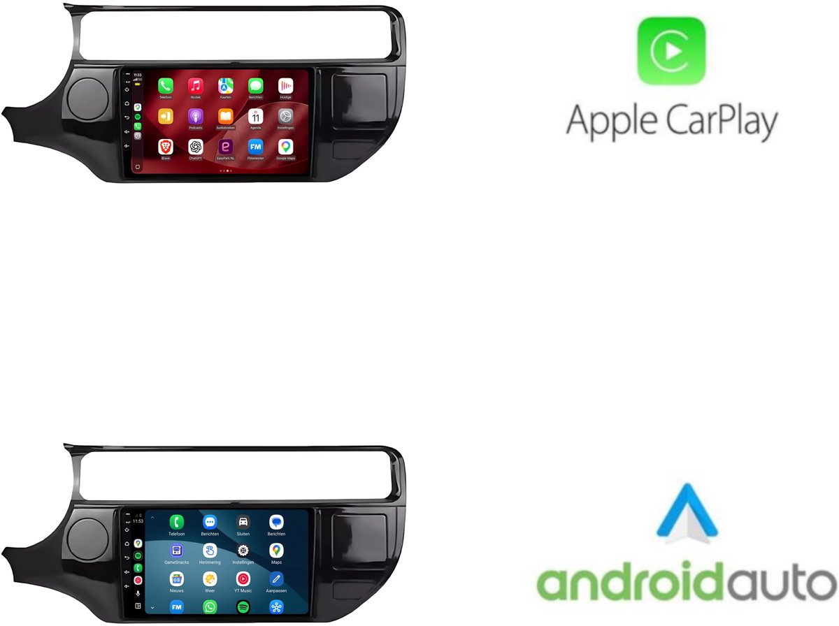 CarPlay autoradio geschikt voor Kia Rio | 2015 t/m 2017 | Cartronix CTX-7063 | 2015 2016 2017 | 9 inch | Android 15 | Draadloos Apple CarPlay & Android Auto | 2GB + 32GB | Bluetooth & Wifi