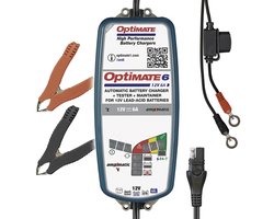 OptiMate 6 Ampmatic - TM360 - 12V 6A Acculader & Onderhouder – Slimme Automatische 9-stappen Lader voor 12V Loodzuur, AGM & GEL Accu’s – Veilige 24/7 Onderhoudslader, Weerbestendig