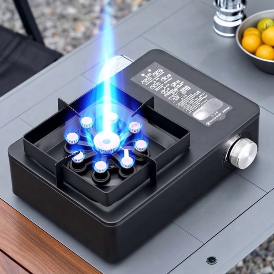 Archi 9-Core Camping Gasfornuis 10000W – Gasfornuis - Camping - Hoge Vuurkracht – Butaangas – Ingebouwde Ontsteking – Zwart — afbeelding 2