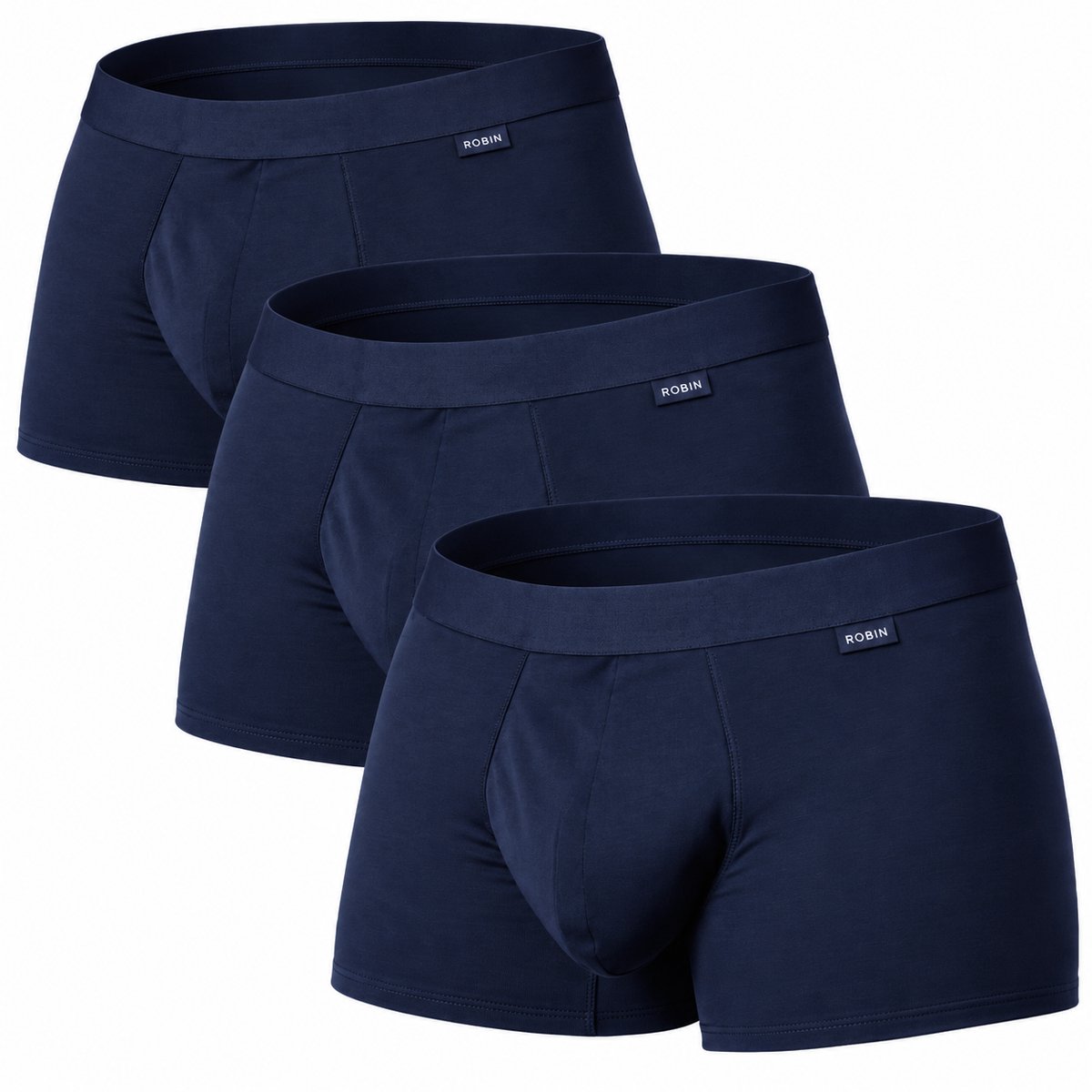 Robin Underwear Wasbaar Incontinentie Ondergoed Heren 3-Pack - Maat Small - Marineblauw - Lekvrij en Absorberend Ondergoed bij Lichte Incontinentie en Druppelverlies tot 70 ml