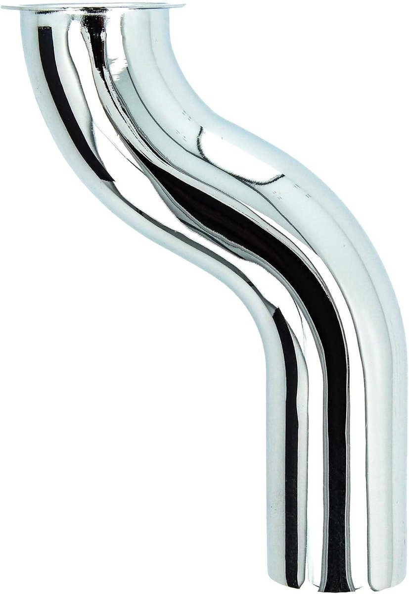 Dubbele sifon gootsteen - Verchroomde messing dompelbuis - 125 mm lengte - 32 mm diameter - Voor wastafelsifon