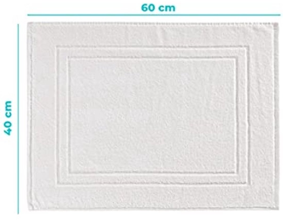 Absorberende Badmat van Katoen - 45 x 60 cm - Wit - Hypoallergeen