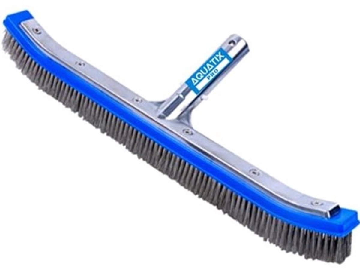 Zware Pool Borstel 18" Aluminium voor Zwembad Reiniging met RVS Borstelharen en EZ Clips