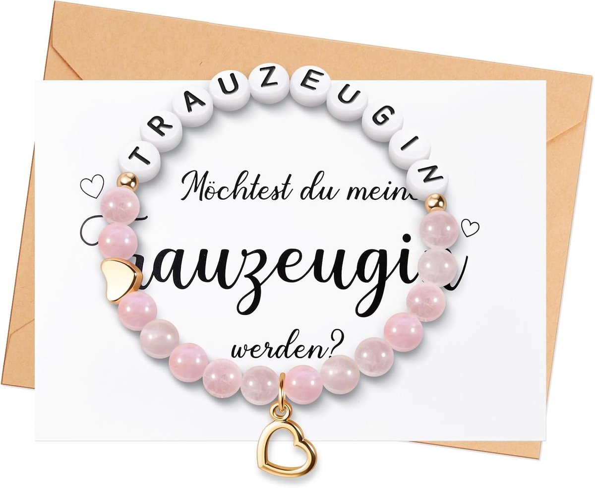 Cadeau voor bruidsmeisjes, inclusief bruidsmeisje, cadeau, stretch, bruidsmeisjesarmband, "Will You My Bruidsmeisje", kaart met envelop, bruidssieraden, 15.0 Zentimeters, kraftpapier