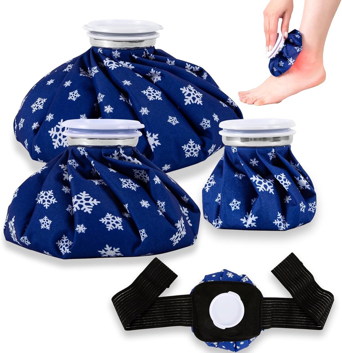 IJszak in 3 maten voor letsel + 1 bevestigingsband (15 cm/22 cm/28 cm)