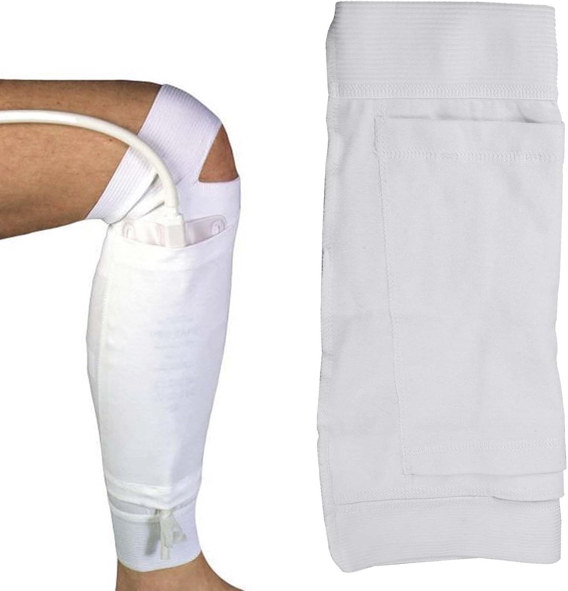 Beenzakhouder, fixatie van katheter-mouwen, rekbare beenzakhouder, urine-incontinentie, katheteraccessoires, kathetertas voor urine, drainage, incontinentie, urinezak (M)