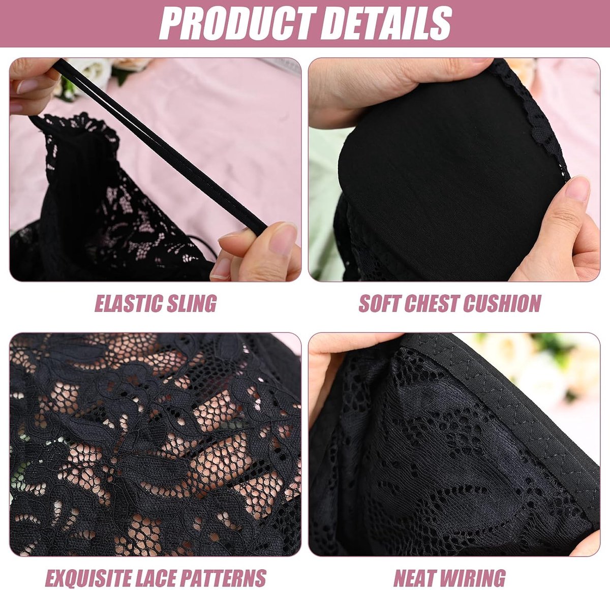 Vrouwen Vest Tops Sexy Kant Camisole, Effen Sexy Kant Korset Tops V-hals Crop Tops Slim Fit Camisole, Mesh Bustier Mouwloze Tanktops Party Clubwear