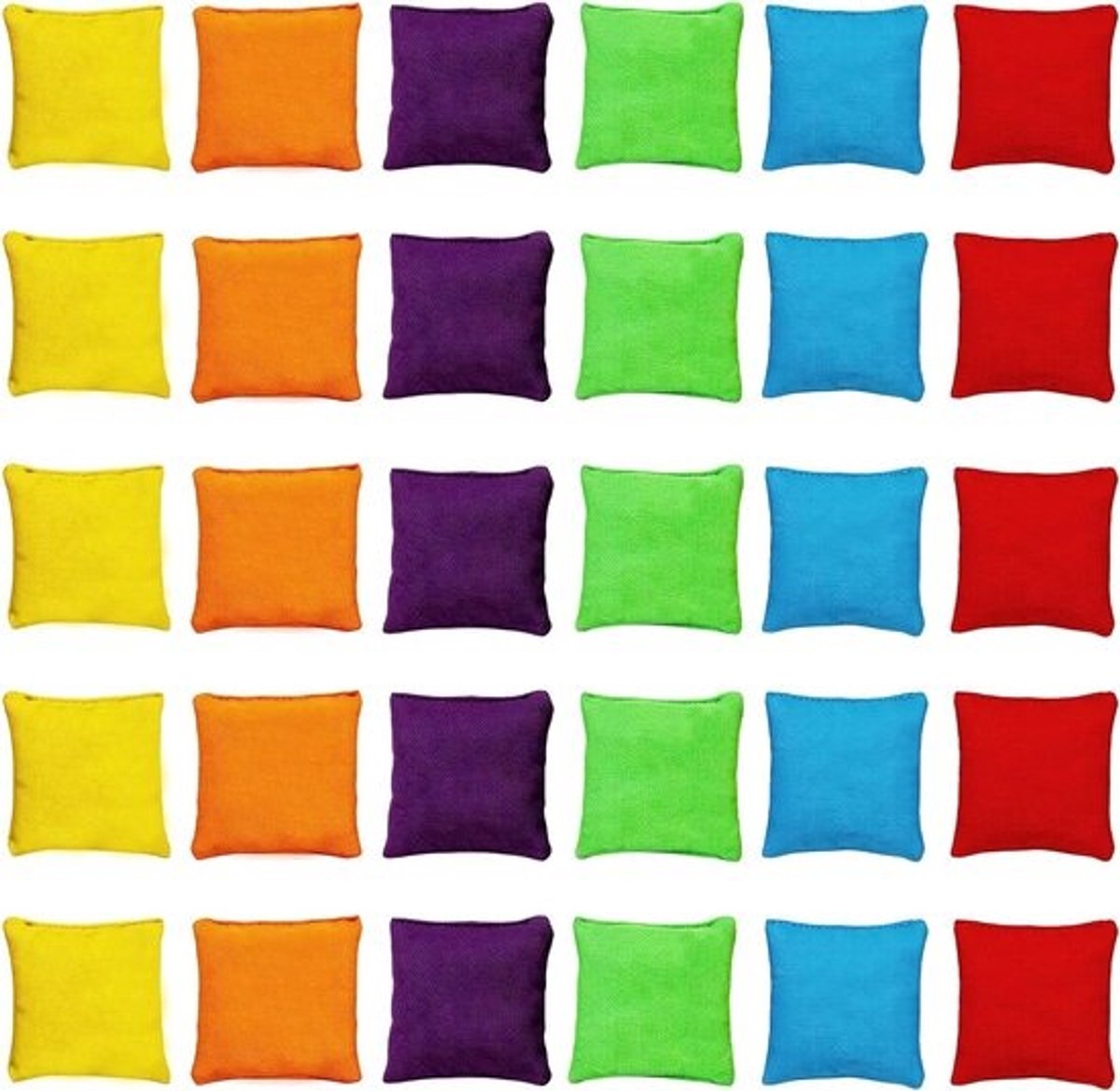 30 kleine zitzakken voor kinderen - Voor spelletjes, maïsgat en buitenactiviteiten - 6 kleuren, 7 cm x 7 cm