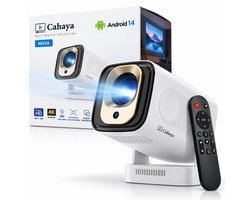 Cahaya Nova - Mini Beamer - 4K ondersteuning - mini projector - draagbare beamer - projector / beamer - Geïntegreerd Android 14.0 systeem - Screen mirroring smartphone - Home cinema