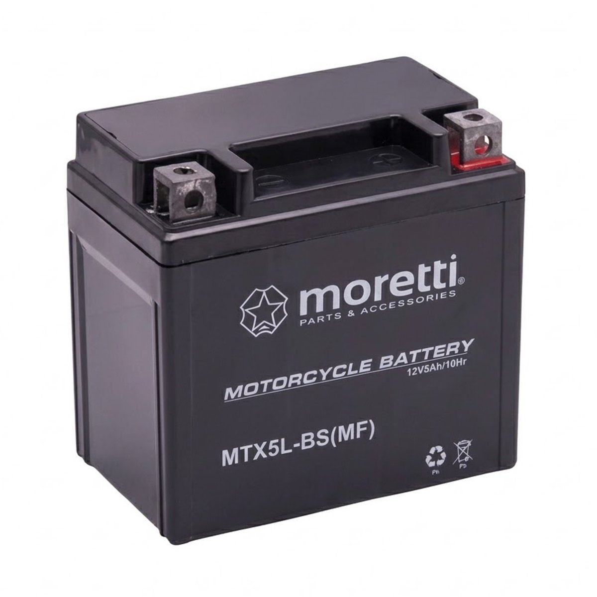 Moretti-accu, 12 V, 5 Ah, AGM (gel), startstroom 70 A, AKUYTX5L-BSXMOR000