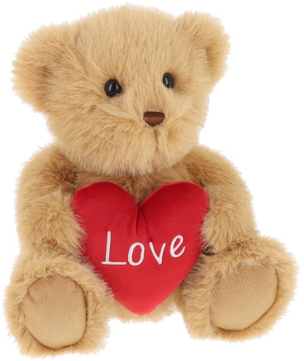 Keel Toys teddybeer met hartje - 20 cm - Dieren knuffelbeesten