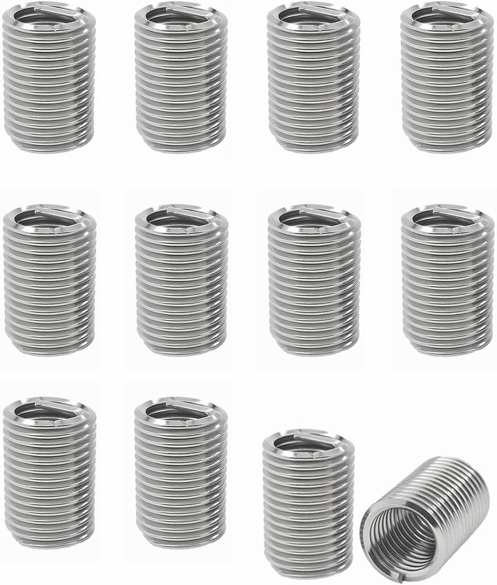 12 stuks schroefdraad M10, van roestvrij staal, schroefdraad, adapter, mouf, reducermoter, schroefdraad M10, schroefdraad adapter, schroefdraad bos, reducerset