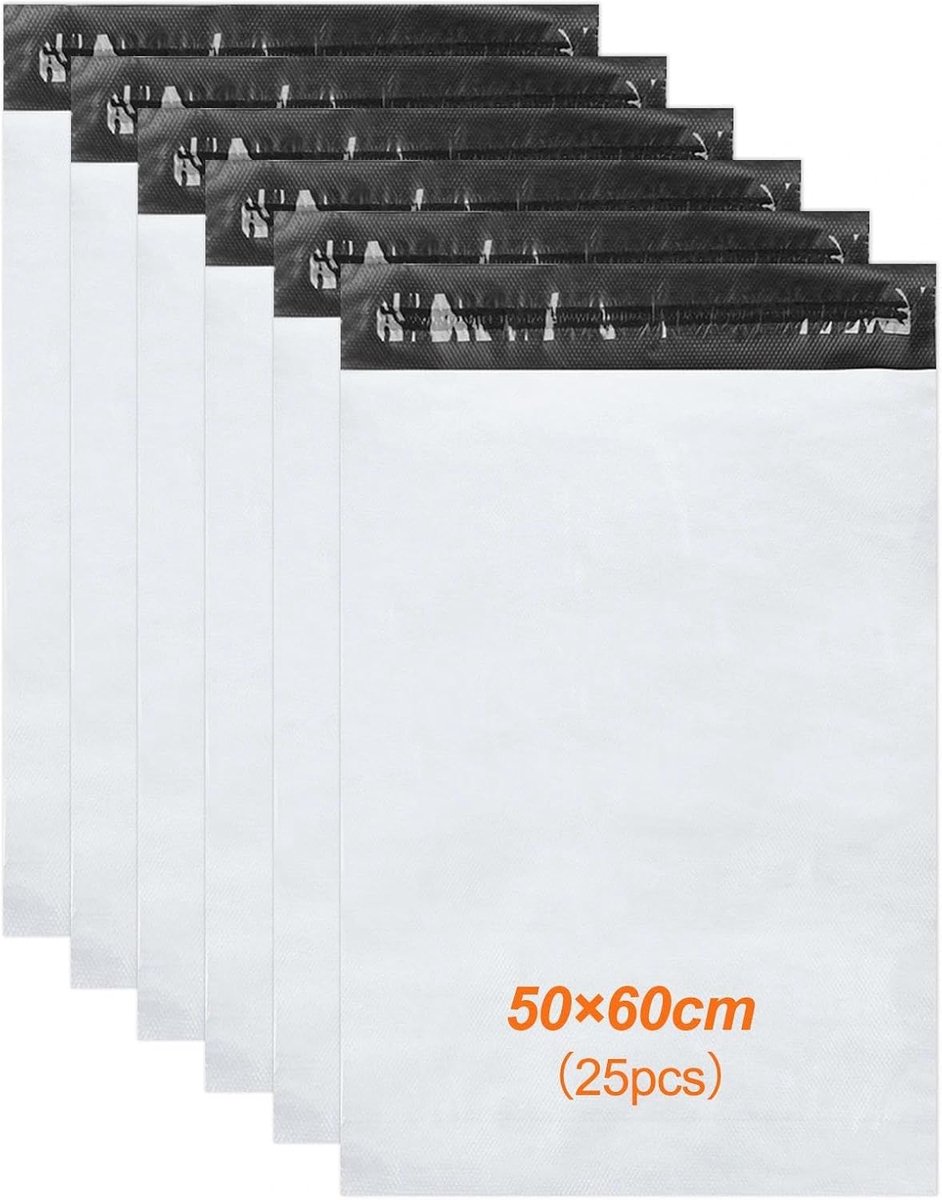 25 stuks verzendzakken, zelfklevende pakketten, plastic postzakken, niet transparant, voor kleding, boeken, schoenen, XXXL (50 × 60 cm)