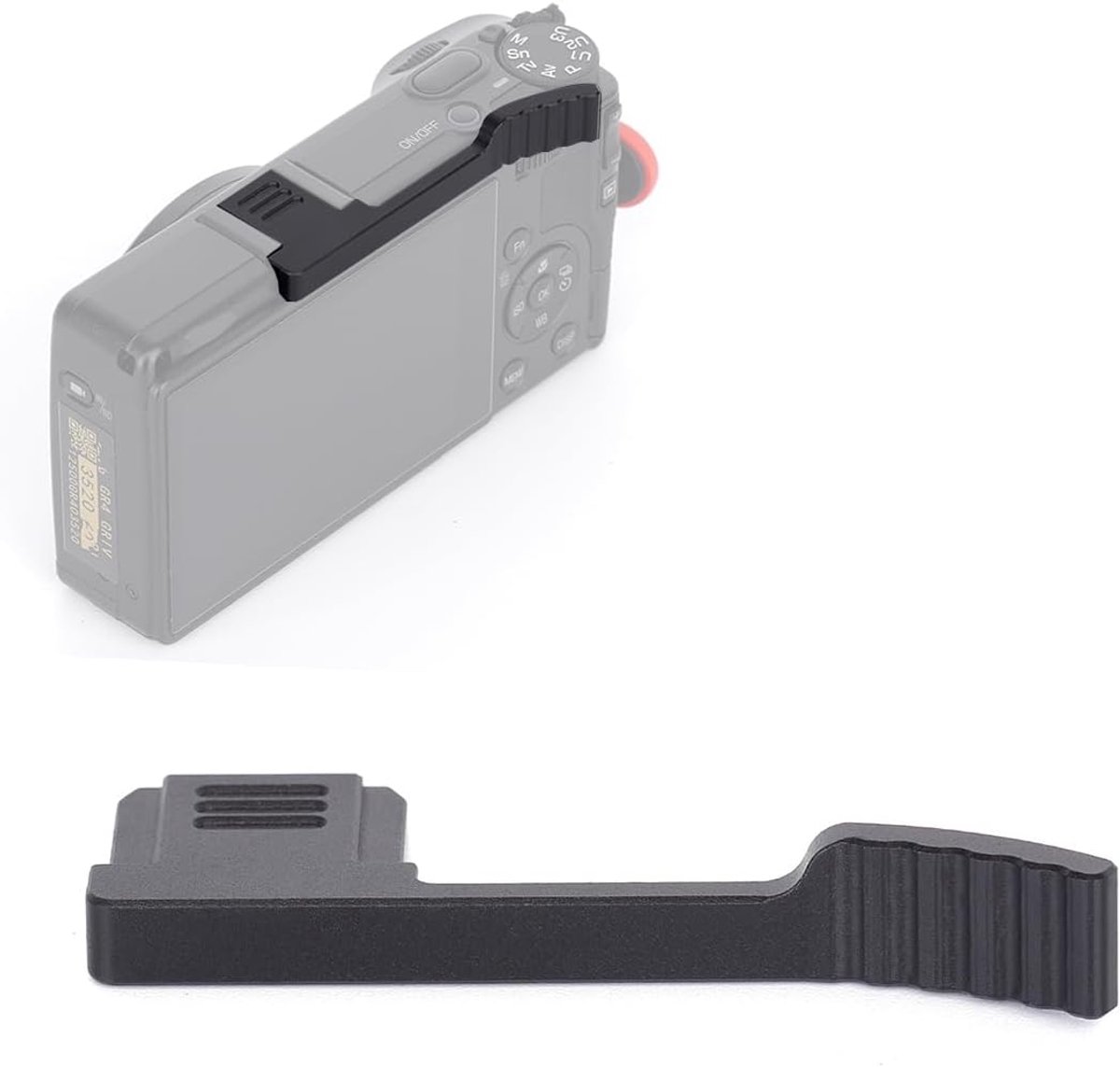Omhoog Grip voor Ricoh GR4 GR IV GRIV, aluminiumlegering duimsteun Ergonomische Hot Shoe Thumbs Up Grip Verbeterde Grip & Stabiliteit voor GR4 Camera (zwart)
