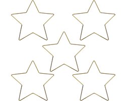 Elthmpr Metalen ringen om te knutselen, 5 stuks metalen sterren om te knutselen, 20 cm, voor bruiloft, krans, droomvanger, doe-het-zelf kersthandwerk