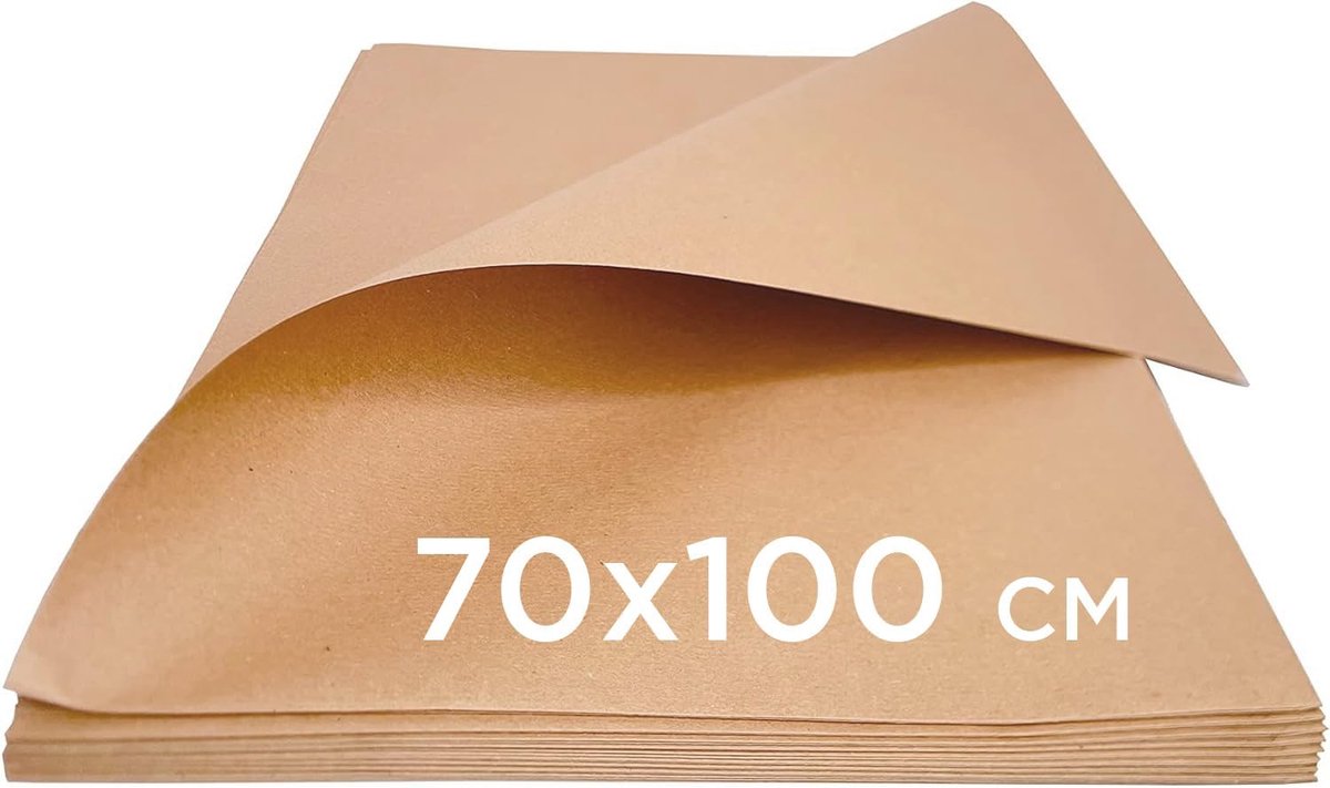 Cadeaupapier Havanna Kraft 70 x 100 cm, Millerighe kraftpapier, kleur Havana, 80 g/m², ideaal voor verpakking, vintage geschenkverpakkingen, kunsthandwerk, Kerstmis, verjaardag, verschillende