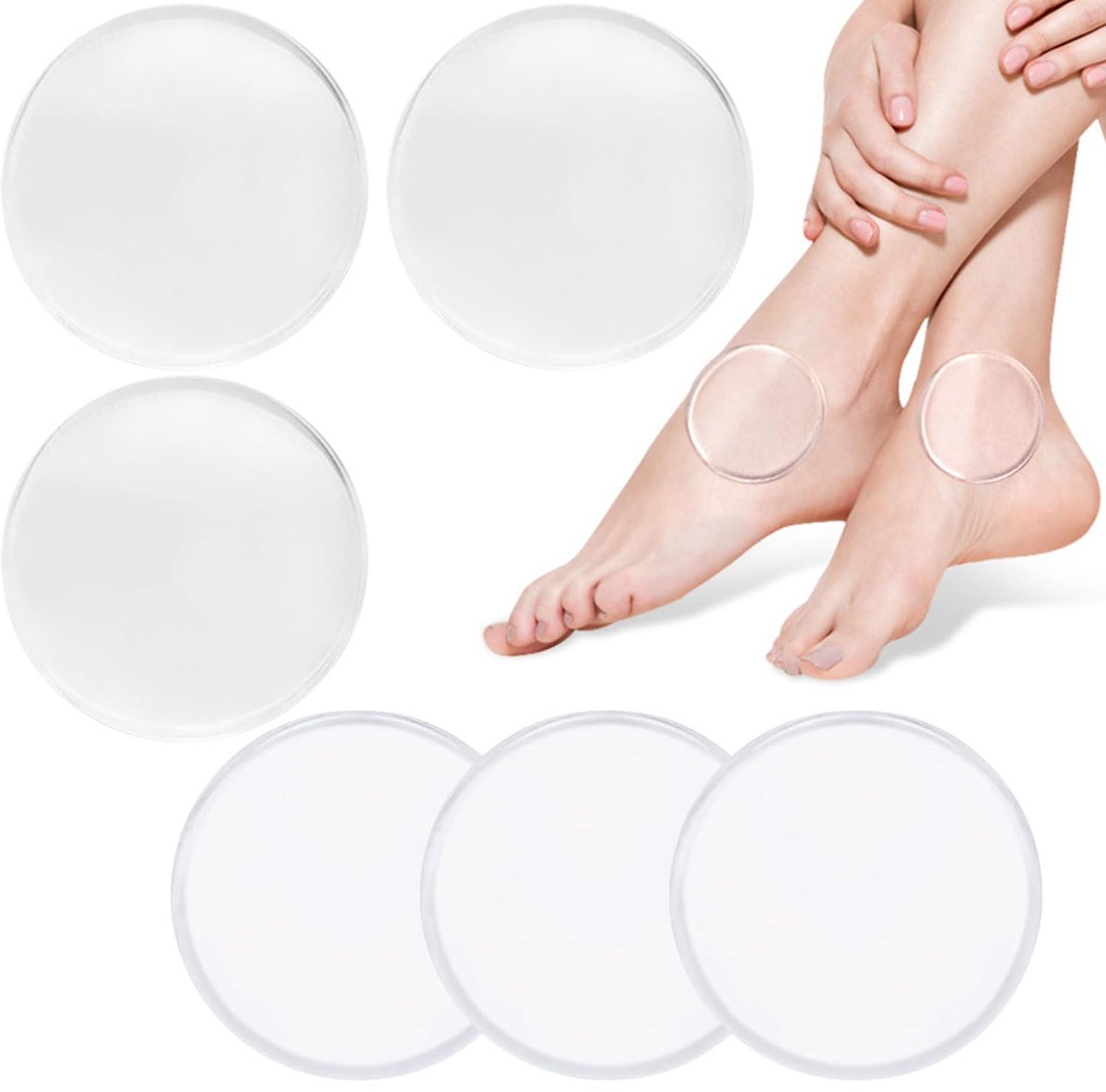 6 stuks enkelbeschermingsgelpads, gelbeschermers voor drukontlasting, herbruikbaar, wasbaar, zachte enkelgelbescherming voor schaatsen, hockey, skiën of wandelen
