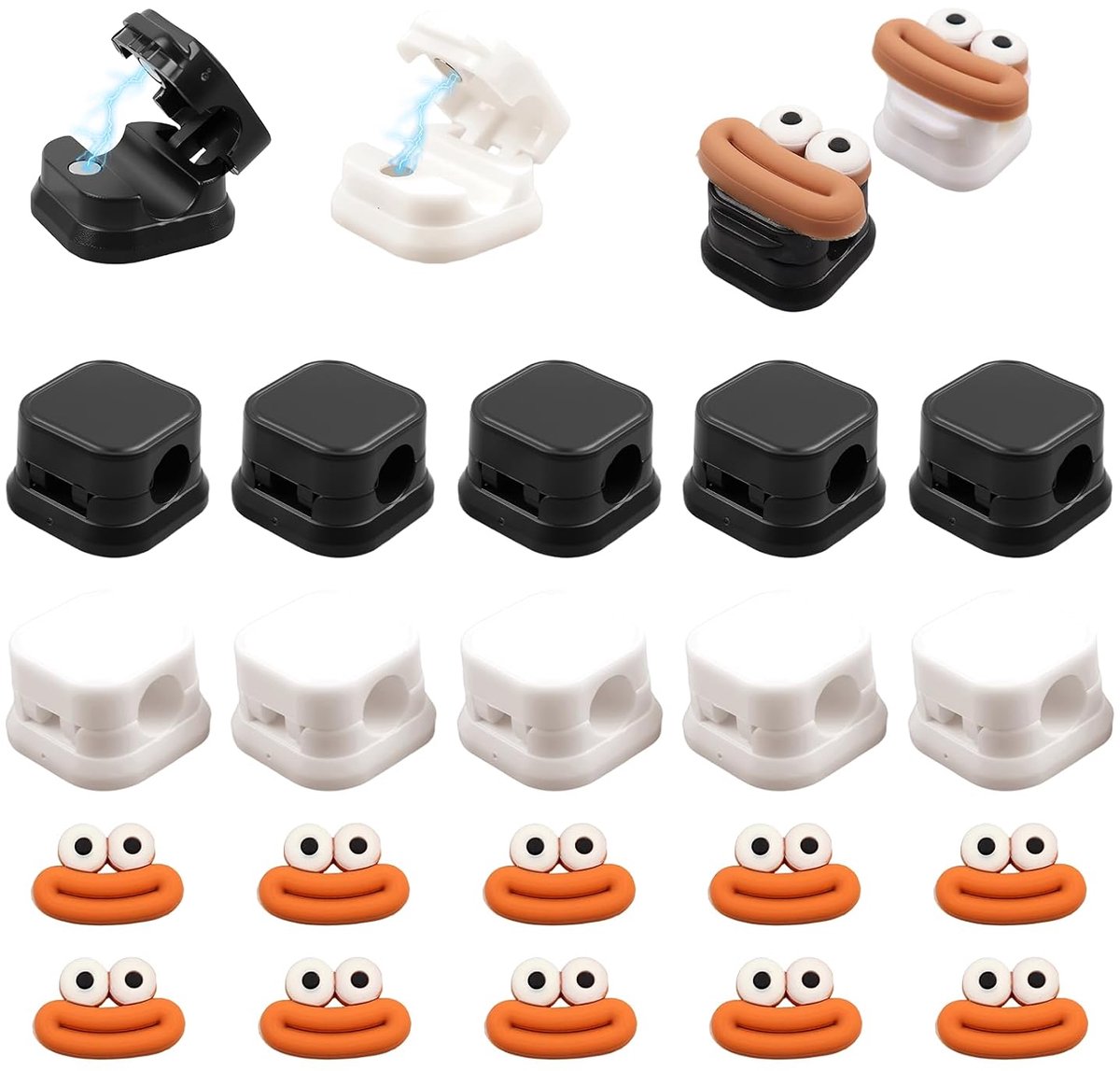 10 stuks kabelorganizer, kabelclip met sterke magneten en kabelhaken, kabelhouder voor kantoor, huis, auto, kabelmanagement, zelfklevend, onzichtbaar, duurzaam