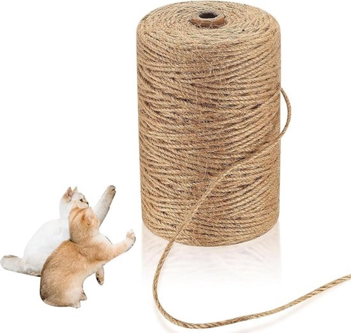 Dikke Jute Touw 6mm, 35M Sterk Natuurlijk Touw voor Tuinieren, Bundelen en Decoreren