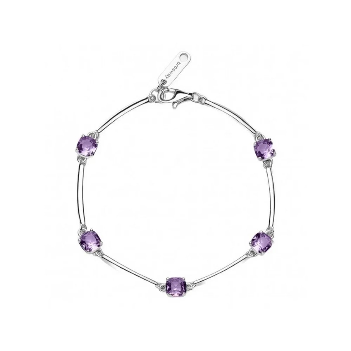 BROSWAY FANCY FMP05 ZILVEREN ARMBAND MET PAARSE ZIRKONIA'S 1 STUK