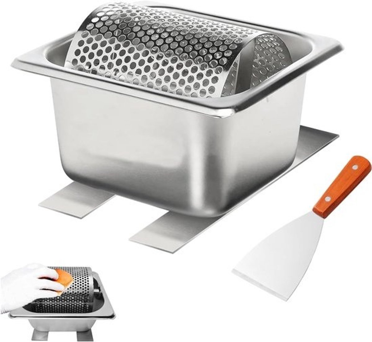 Boterroller met standaard - Roestvrijstalen boterspreider - Gelijkmatig boter smeren - Eenvoudig schoon te maken