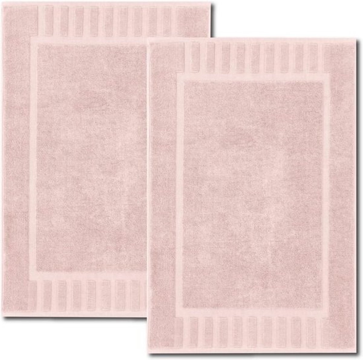 Luxe Absorberende Katoenen Badmat Vloerkleedset - Roze - 2-Pack