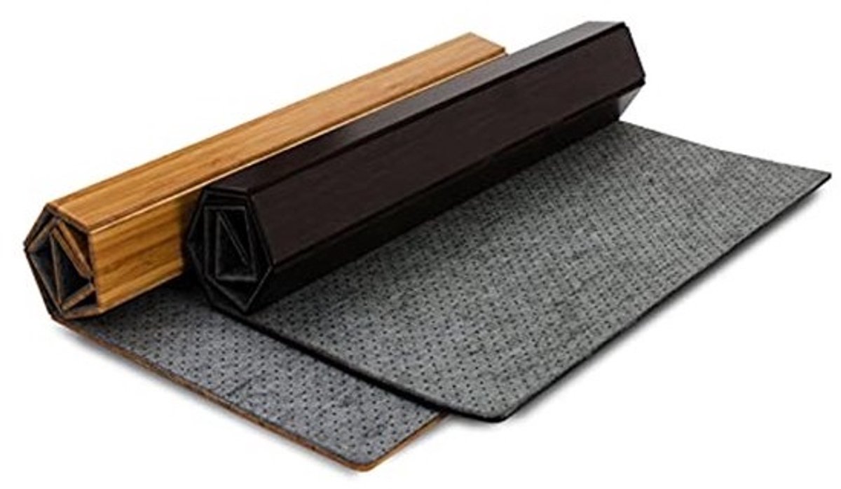 Antislip Bamboe Badmat 60 x 90 cm – Wasbare Douchemat voor Sauna en Badkamer – Donkerbruin