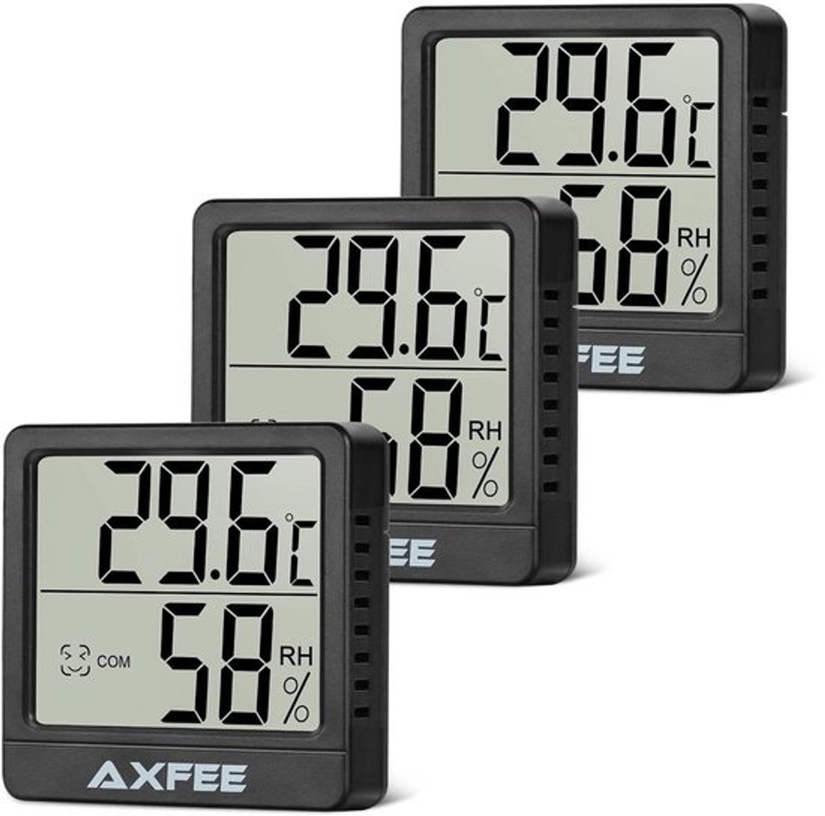 Golden crown - Mini lcd-thermometer - Draadloze hygrometer - Nauwkeurige binnenluchtmeting - Zwart - Luchtvochtigheidsmeter - Geschikt voor thuisgebru