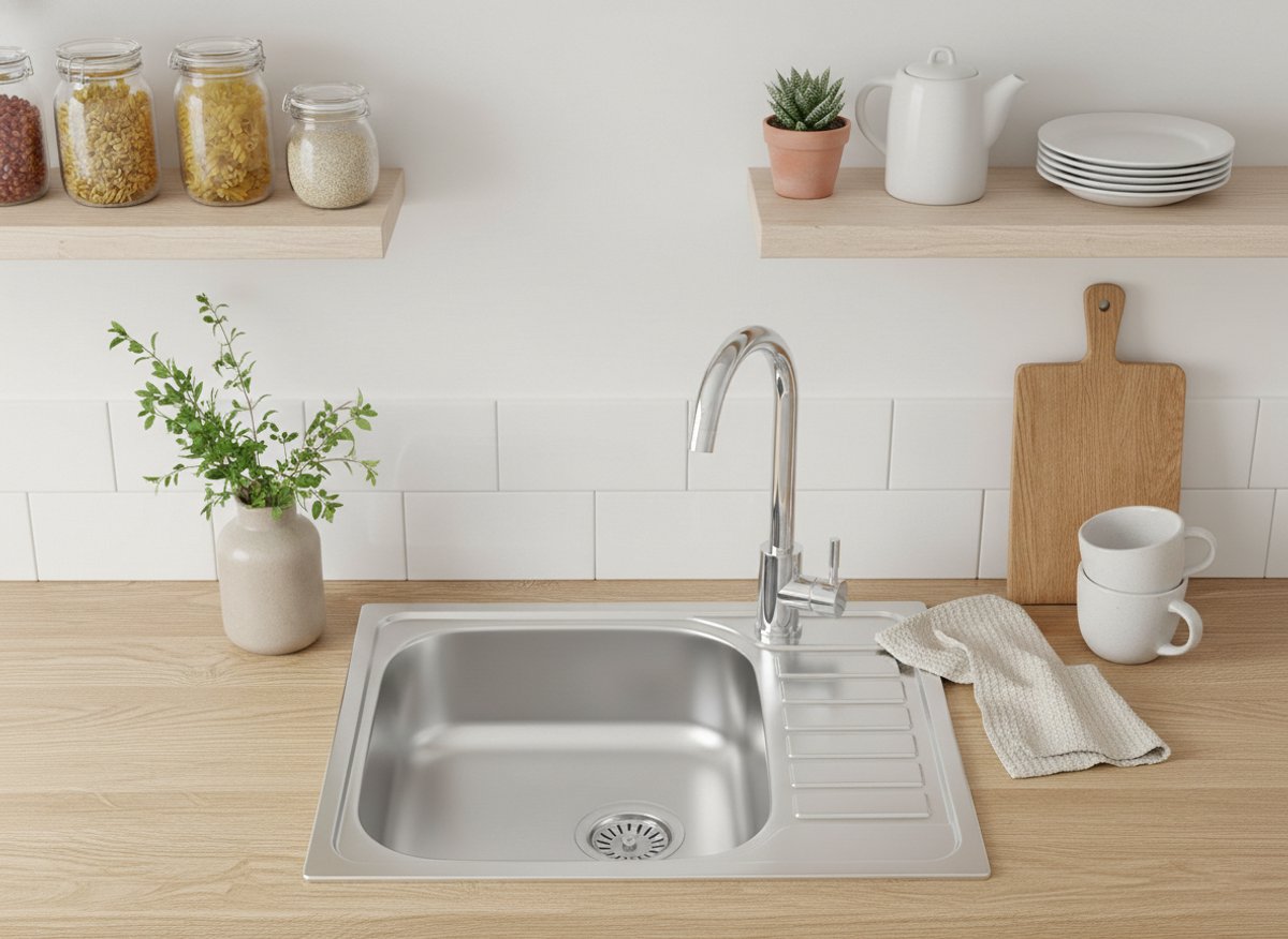 FAIZEE HOME RVS Spoelbak Keuken – Inbouwspoelbak Zilver – Diverse Maten en Modellen 60x50 cm Met kraan