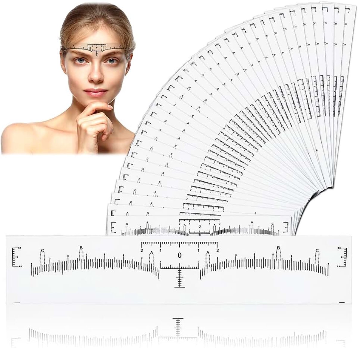 Wenkbrauwliniaal, wegwerp, permanente make-up, microblading, wenkbrauwliniaal, tattoostickers, gepositioneerd voor wenkbrauwen, microblading sjabloon