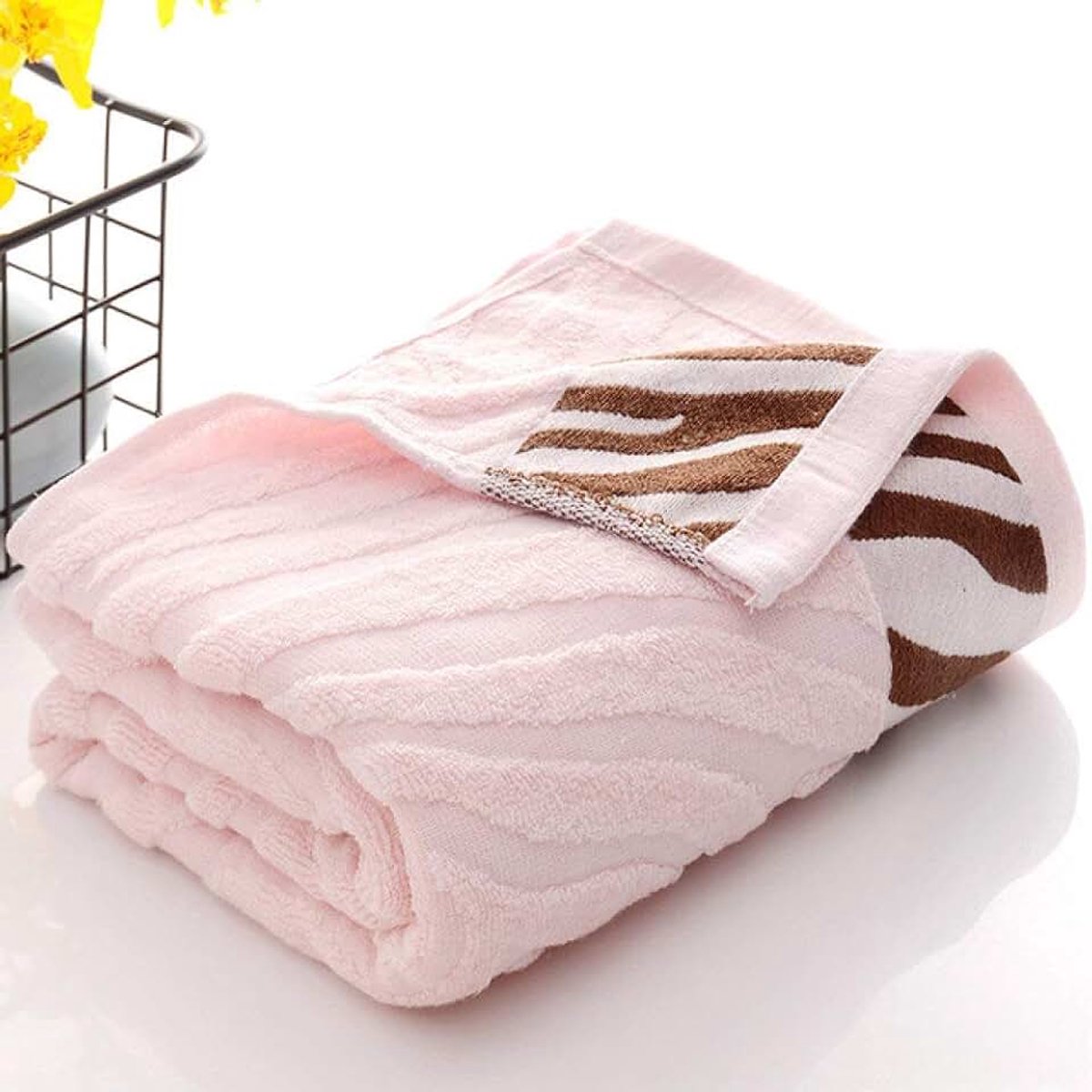 Badhanddoek Bamboe Fiber Badkamer Handdoek Huishoudelijke Water Absorberende Handdoek Set Schoonheid Gezicht Huishoudelijke Spa, Roze, Handdoek 74x34cm