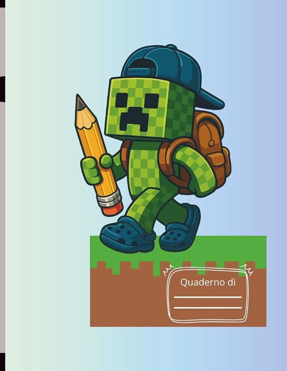 Quadretti 1 cm: Quadernone Griglia A4 - Scuola elementare - Mincraft - Scuole elementari