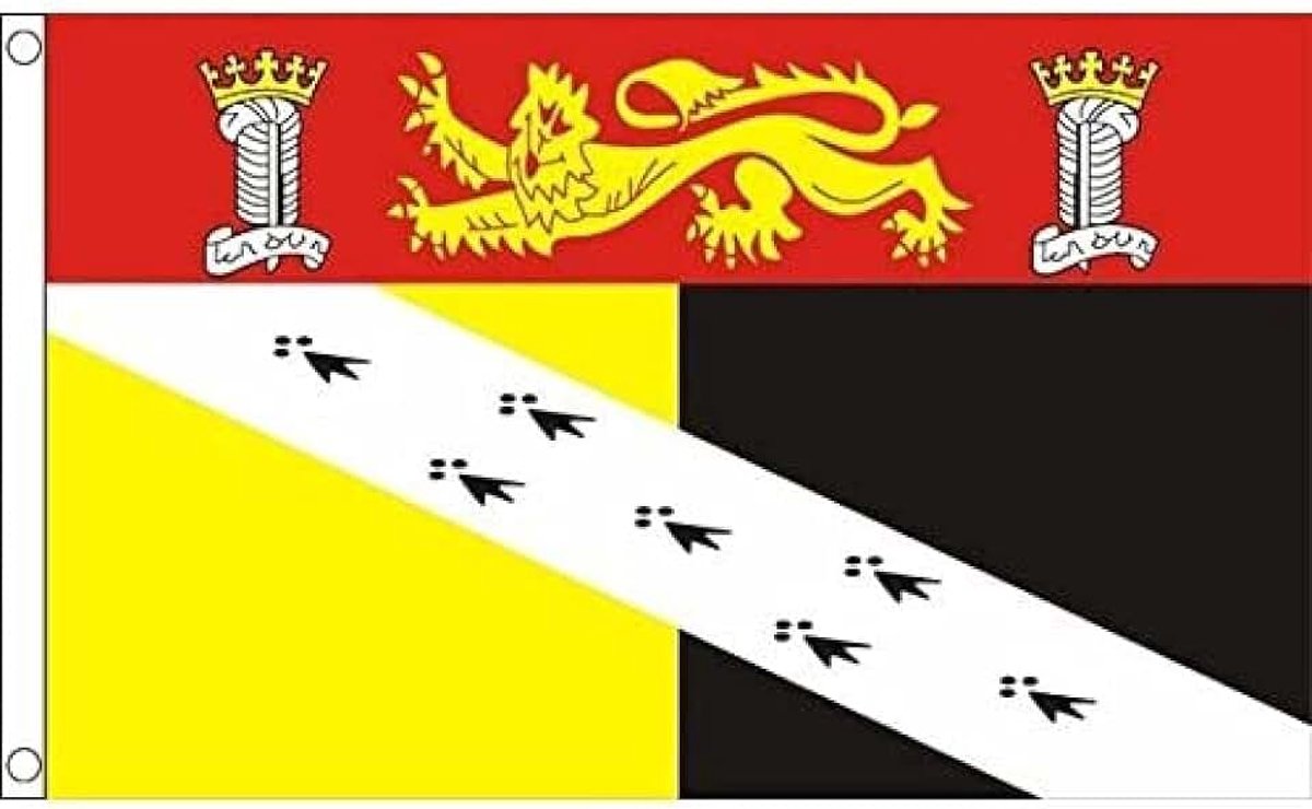Norfolk County With Arms Flag - 3x5 Ft - 100D Polyester County Of Norfolk - England Banner with Two Metal Grommets - Fade Resistant - Vivid Colors - 3' x 5' Feet - 150x90 Cm