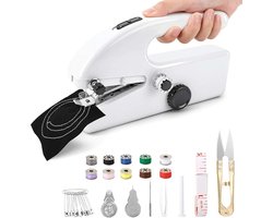 Philorn Elektrische handnaaimachine, snelle naaimachine voor beginners, complete naaiset voor thuis, reizen, knutselen en doe-het-zelfprojecten