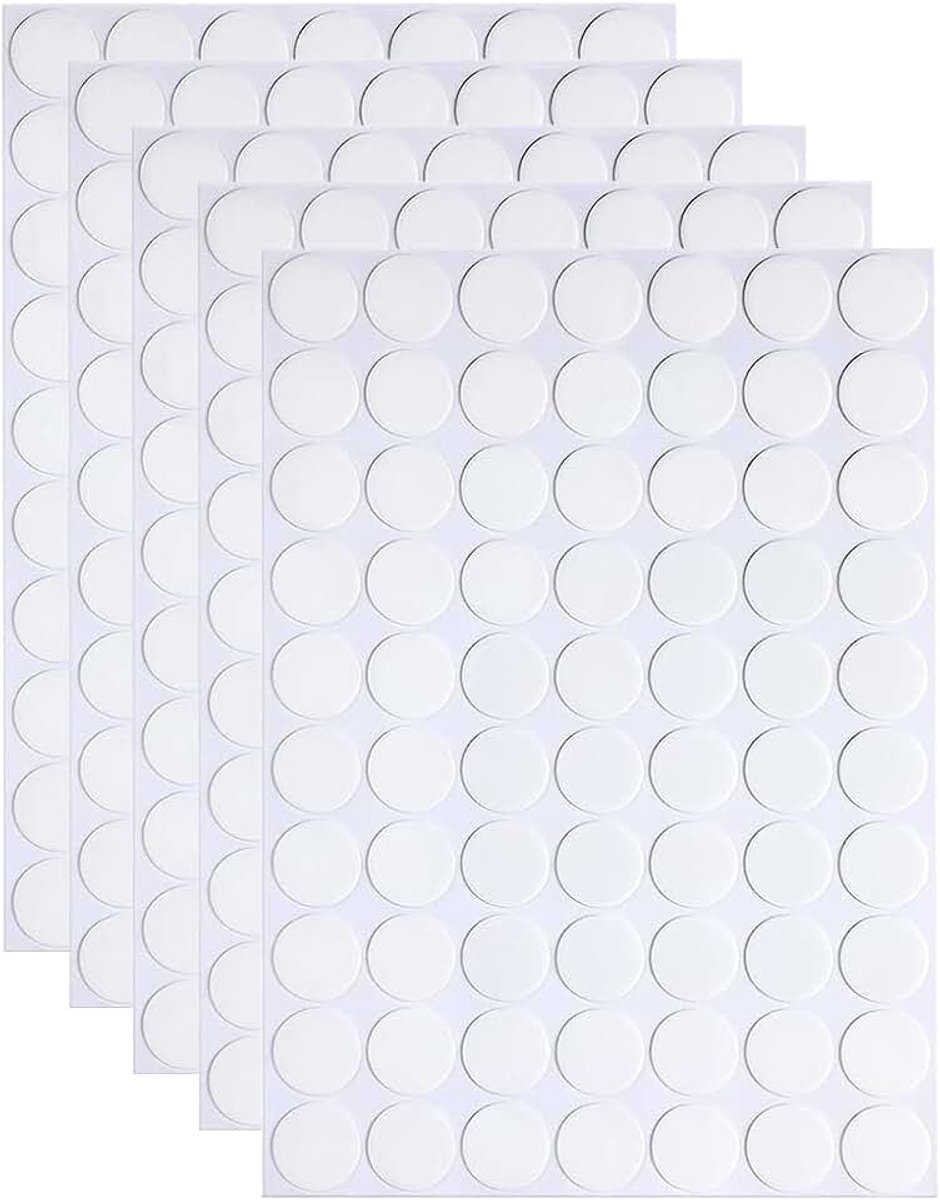 Plakstippen (20 mm) – Zelfklevende ronde pads (0,5 mm dun) voor knutselwerk, foto's, posters en ballondecoraties – Sterke hechting, waterbestendig, laat geen resten achter